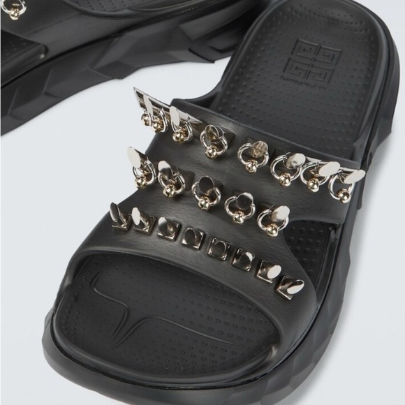 Givenchy Marshmallow Stud Embellished Slides Sandals in Black US 9.5, EU 40 - Picture 7 of 15